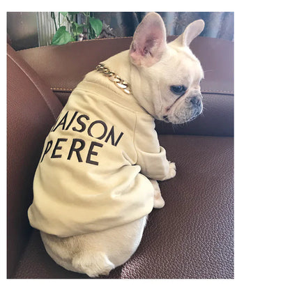Embroidered Terry Cotton Sweater for Dog Owners