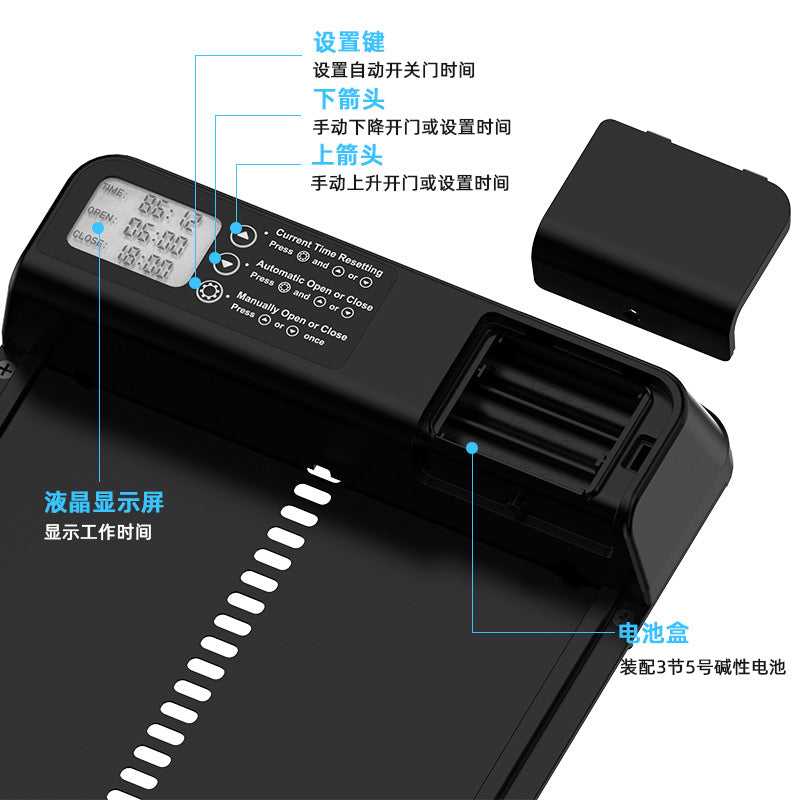 Amazon Hot New Chicken House Door Automatic Timing Chicken House Door Long Endurance Aluminum Alloy Digital Display Pet Door by Sylva Supplies