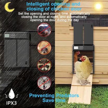 Amazon Hot New Chicken House Door Automatic Timing Chicken House Door Long Endurance Aluminum Alloy Digital Display Pet Door by Sylva Supplies