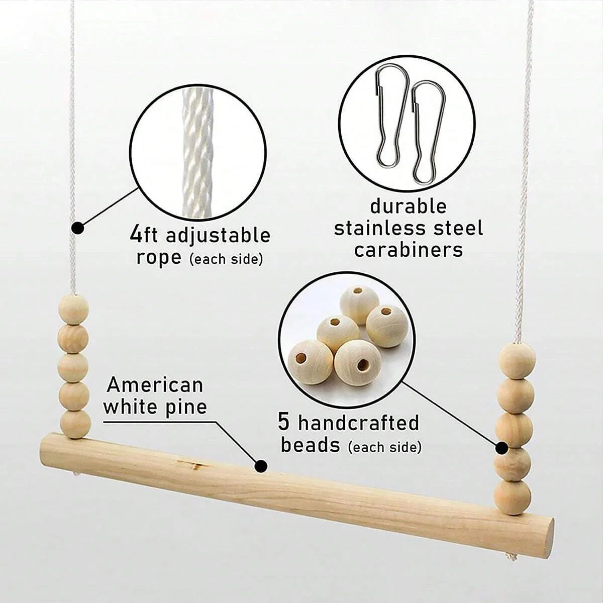 The Perch Bridge — A Wooden Swing for Curious Birds by Sylva Supplies