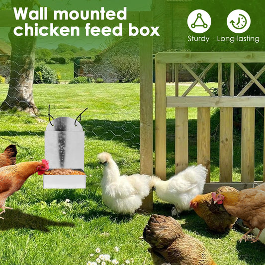 Chicken Oyster Shell Feeder Metal Chicken Grit and Oyster Shell Feeder Hanging Farm Grit Dispenser Poultry Feeding Accessories