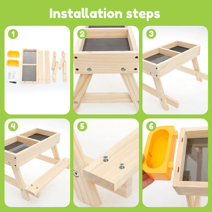 The Sylva Chicknic Table — Wooden Chicken Picnic Feeder by Sylva Supplies