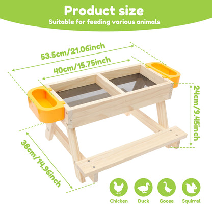 The Sylva Chicknic Table — Wooden Chicken Picnic Feeder by Sylva Supplies