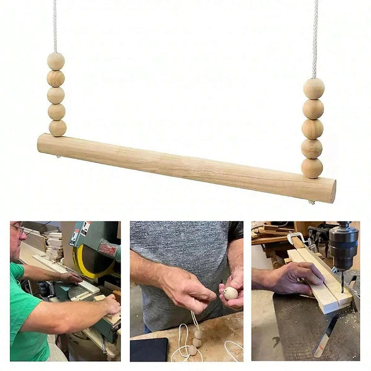 The Perch Bridge — A Wooden Swing for Curious Birds by Sylva Supplies