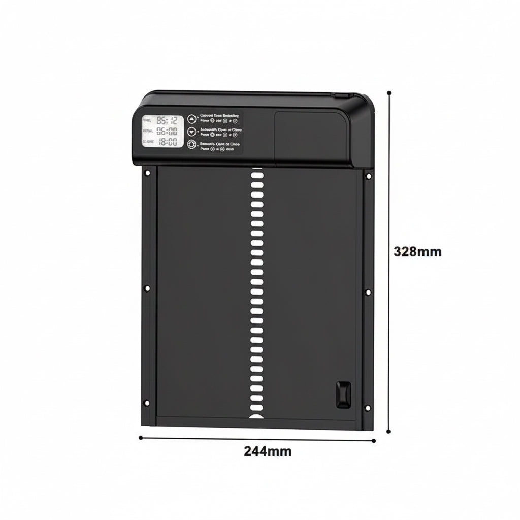 Sylva supplies automatic chicken coop door Measurements