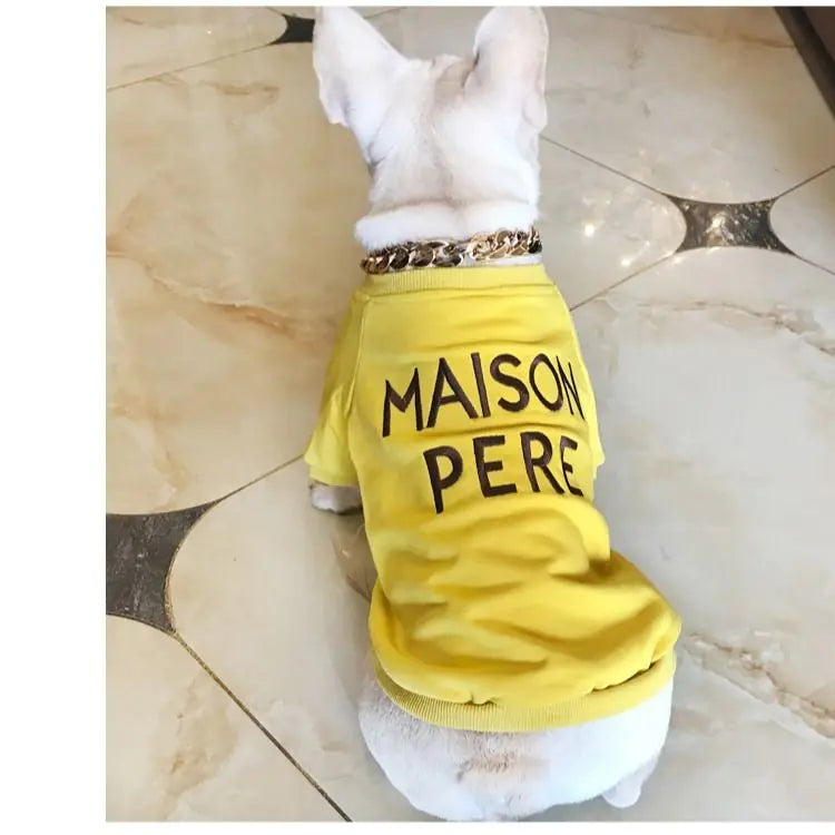 Embroidered Terry Cotton Sweater for Dog Owners