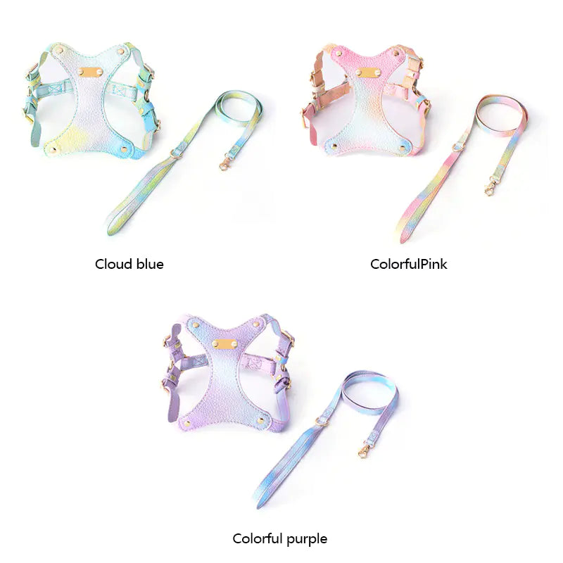 Adjustable Waterproof Leather Pet Harness for Small Dogs or Cats